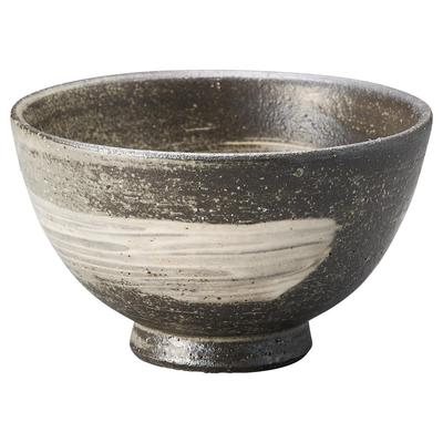 Marui Seito Shigaraki Ware Hechimon Rice Kuroiso 12cm X Made In Product Bowl, Ceramic, Pattern, Diameter Approx. Height 6.5cm, Japan, Code