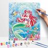 Disney DIY Little Mermaid Oil Painting Art Painting Kit Home Wall Decor Handmade Gift for Girls Room Living Room Bedroom Acrylic Art Set