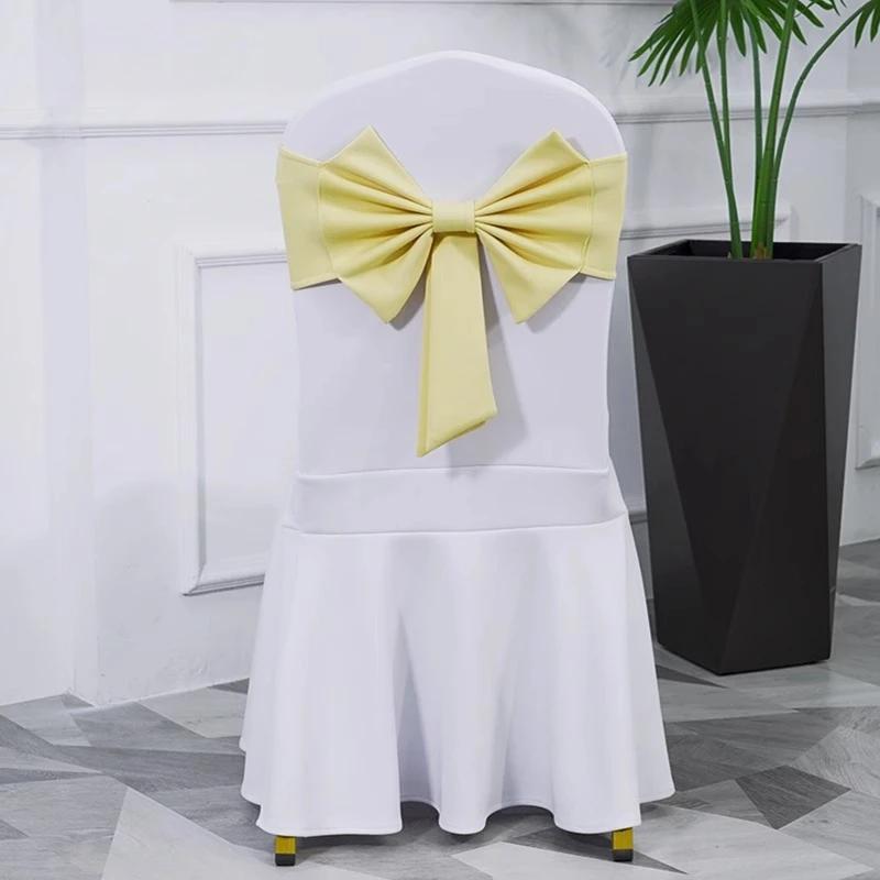 Spandex High Quality Chair Sash Fit All Chairs With Decorative Ready Made Bow Tie Knot Ideal for Wedding and Event Decoration