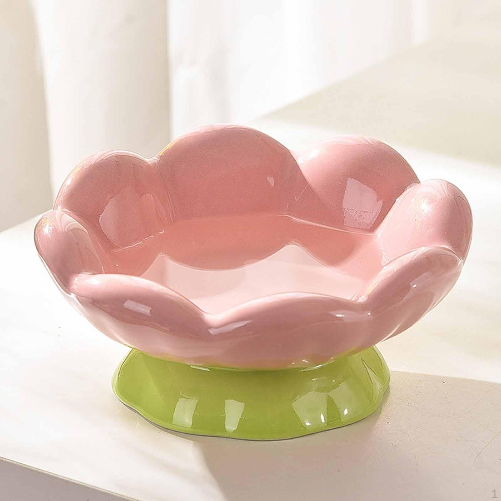 

Миска для питомца Кормушка для кошки Блюдо Керамический аксессуар для кормления едой Форма тюльпана Щенок для Shallow Bowl