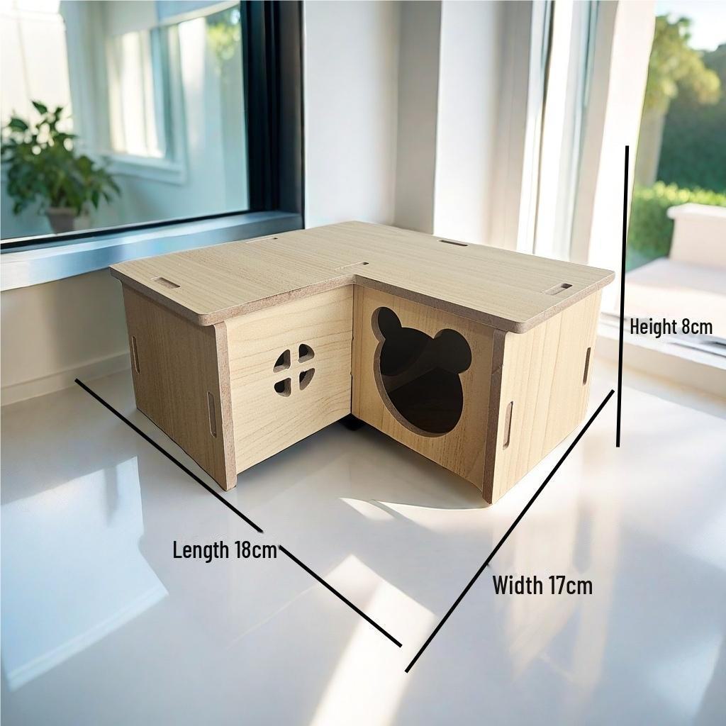 

Деревянное убежище для хомяков Golden Bear - вилла с тремя клетками для кальмаров