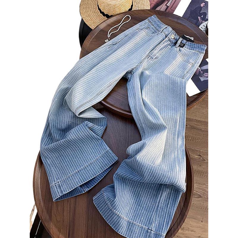 Damskie Retro Jeansy z Szerokimi Nogawkami i Dżetami - Styl 2025
