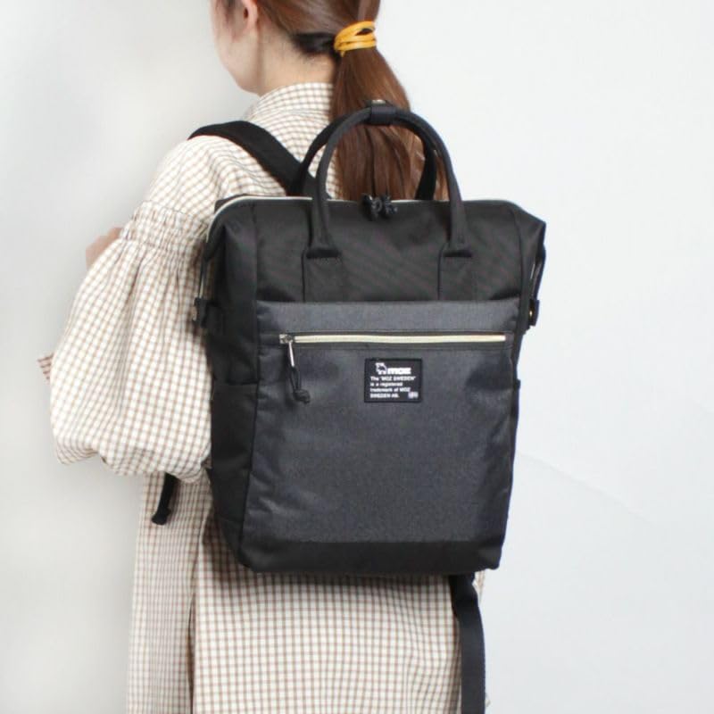 moz ZZEI-01 Women's 17L Elk Backpack, Scandinavian Design, Fits A4 Size Documents, Black x Gold