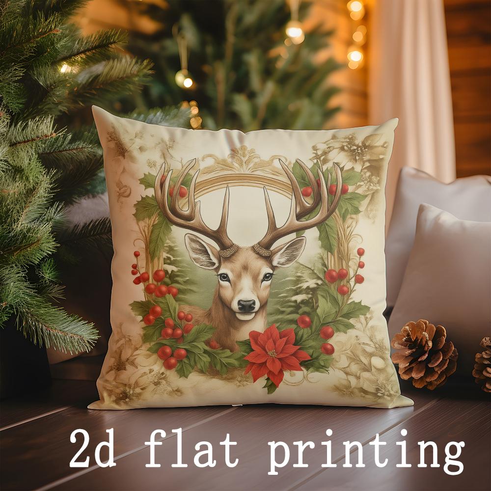 Heimdeko Kissenbezüge mit weihnachtlichem Digitaldruck Muster Kissenbezug Geeignet für Sofa Schlafzimmer Auto Kissenbezug