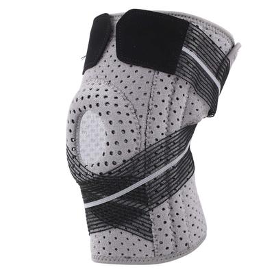 Kniebandage mit Patella-Silikongelpolstern, verstellbare Kompressions-Kniehülse mit Riemen für Radfahren, Basketball, Laufen