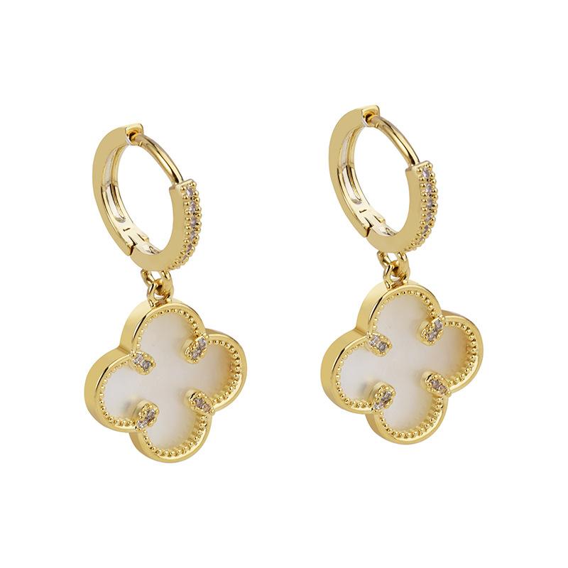 High-end Earrings Classic Seashell and Four-leaf Clover Earrings
