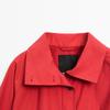 2025 New Button High Street Short Jacket Zipper Fashion Long Sleeve Red Coat Turn Down Collar Loose Overcoat Women's Outerwear