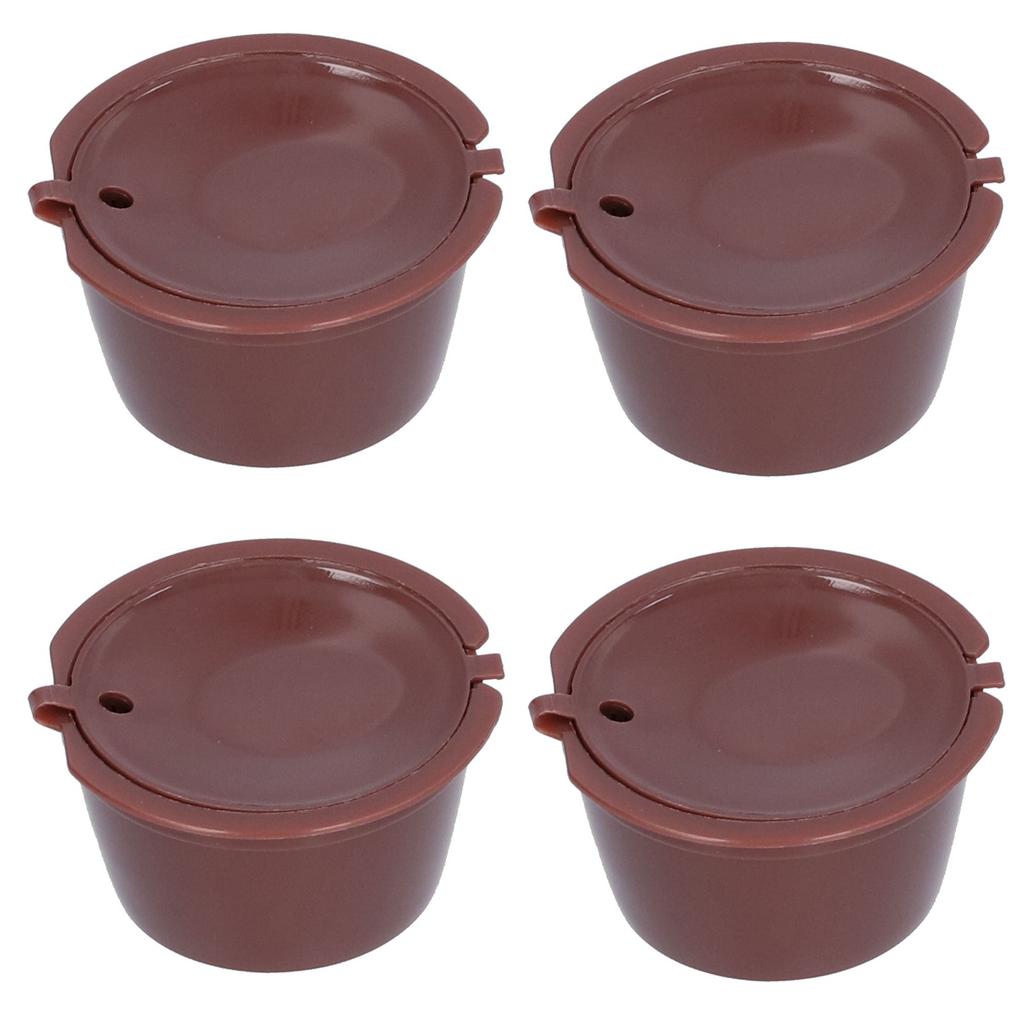 Refillable Coffee Capsule Reusable Coffee Filter for Dolce Gusto Machine with Spoon BrushBrown