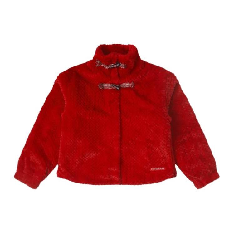 

Новое пальто Converse FW23 с бархатистой текстурой женское красное 10026811-A03 M