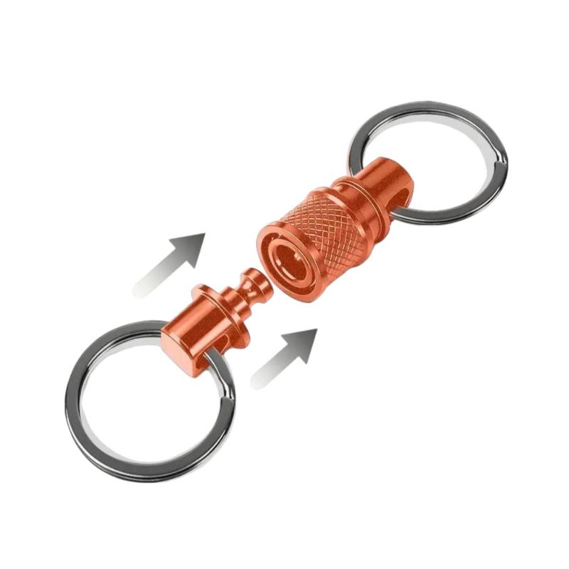 1Pcs Outdoor Edc Tool Double Head Quick Release Buckle Titanium Alloy Keychain Removable Portable Mountaineering Buckle
