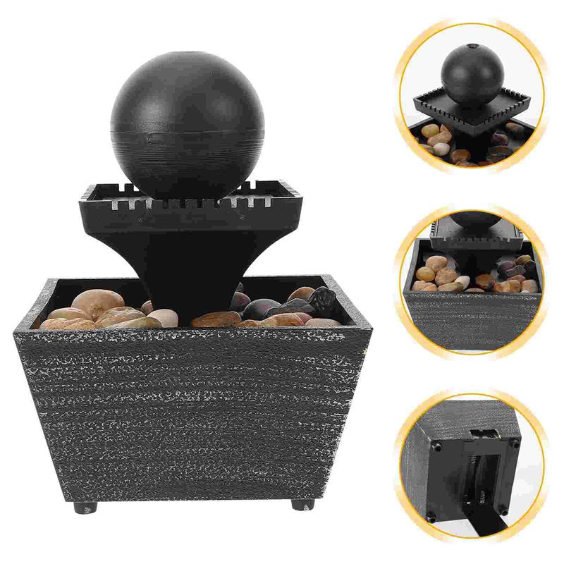 

Relaxation Water Feature Small Fountain Indoor Fountains Table Top Black Resin Office 15.00X11.50X11.50CM чорний