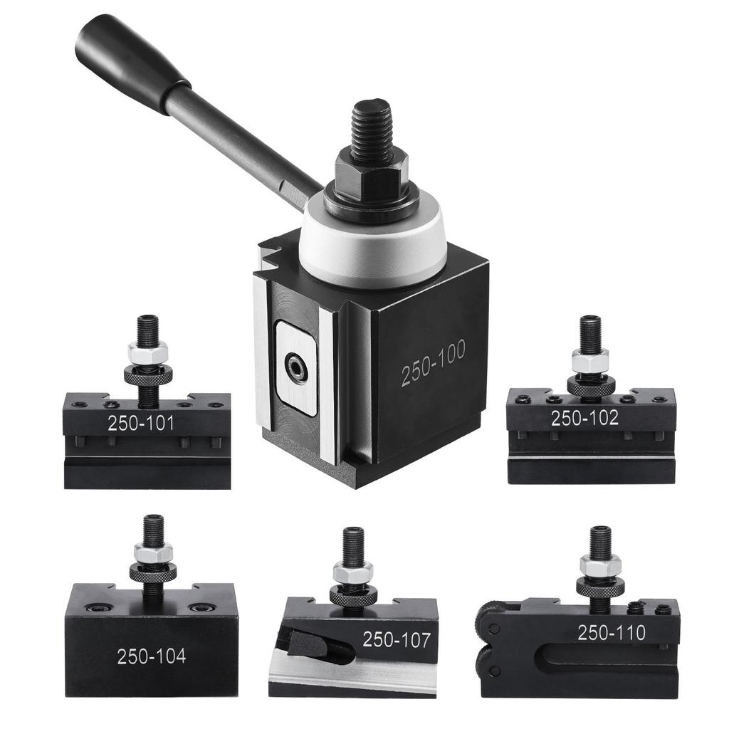 VEVOR Quick Change Tool Post Set, 6 Pcs, Includes Lathe Tool Holders, Wedge Type Tool Post with Turning Tool Holder Accessories