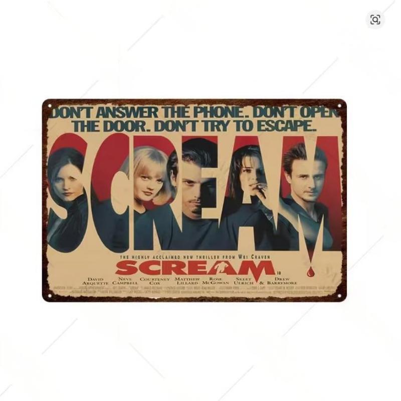 Scream Dead Horror Film Metal Tin Sign Posters Movies American Wall Art Metal Plates Man Cave Pub Bar Sign Metal Decor Plaques