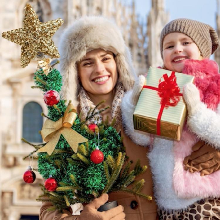 Christmas Tree Star Decors Festival Star Tree Decoration for Christmas Tree Elegant Tabletop Ornament