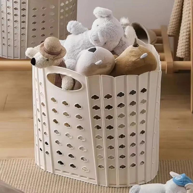 Foldable Laundry Basket Plastic Collapsible Hamper with Handles and Wall Mount for Bathroom Bedroom Space Saving Storage Bin
