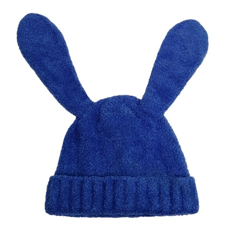 Dopamine Bunny Eared Knitted Hat For Women Winter Warmth Cute Animal Style