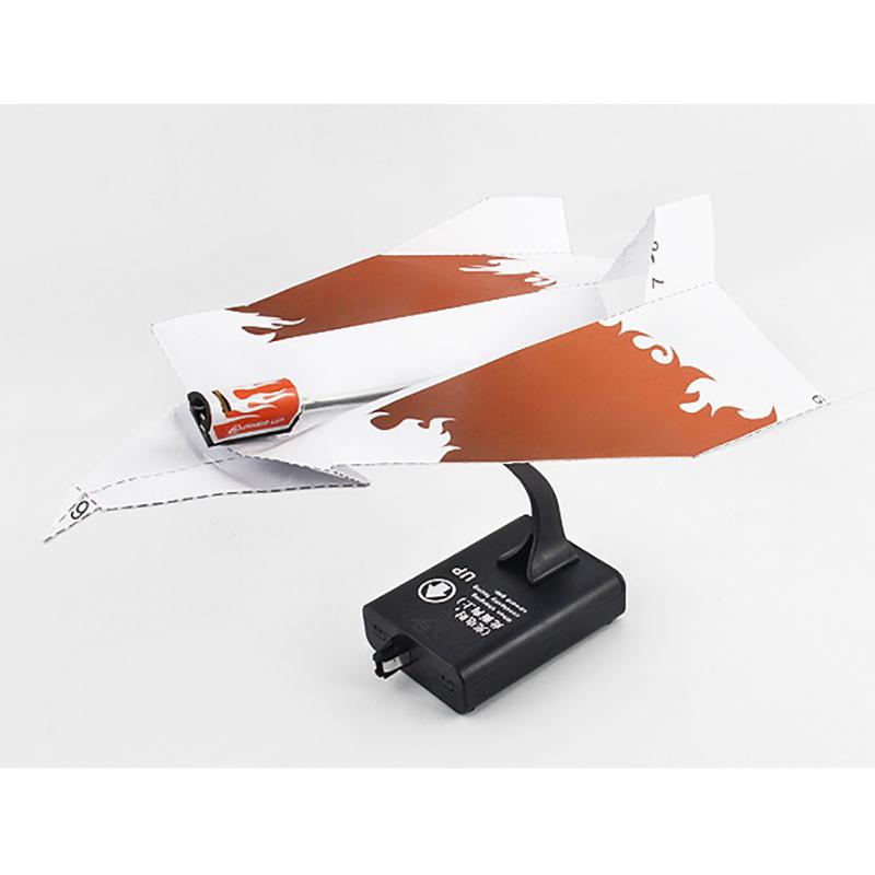 Airplane Rc Folding Paper Model Diy Motor Power Red Rc Plane Power Kids Boy Toy