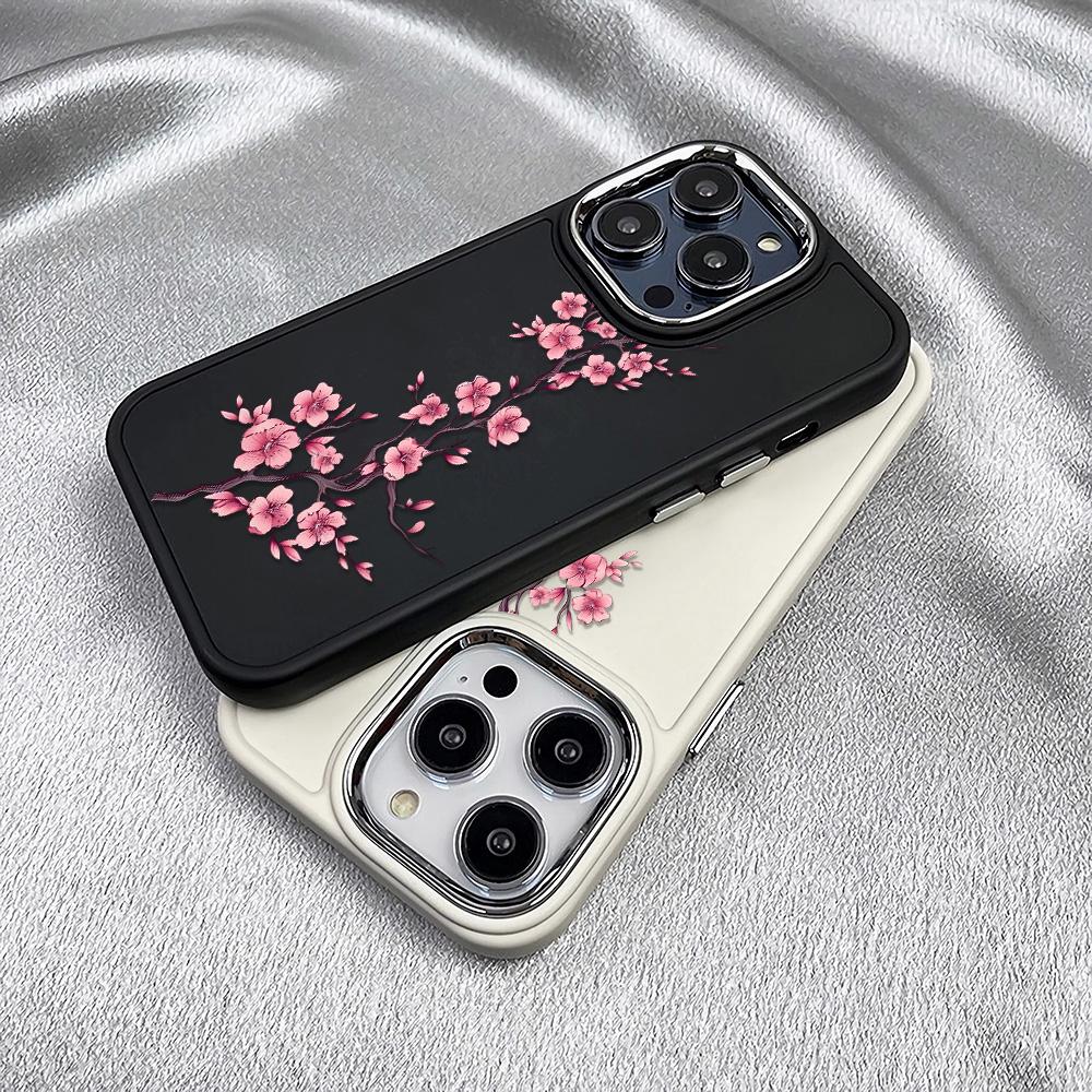 Pink Flowers Phone Case Suitable For IPhone 16 15 Plus 14 13 12 11 Pro Max XS XR 7 8 Case Cover Funda For IPhone 16 15 14 Plus