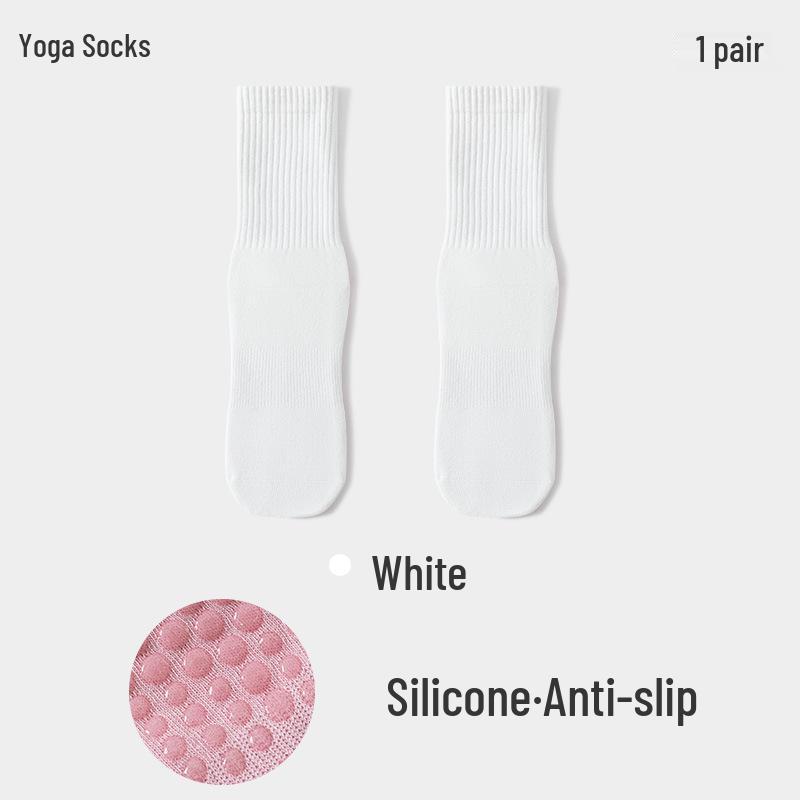 Women's Non-Slip, Sweat-Absorbent Mid-Calf Yoga & Pilates Socks - All-in-One, Seamless, Universal Fitness Socks for All Seasons