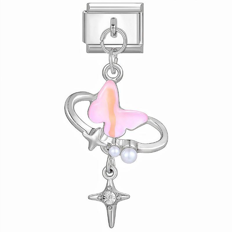 Italian Charm Bracelet Charms Dreamy Moon Butterfly Starfish Shell Pendant Diy Removable Module Link Bracelet Accessories Gifts