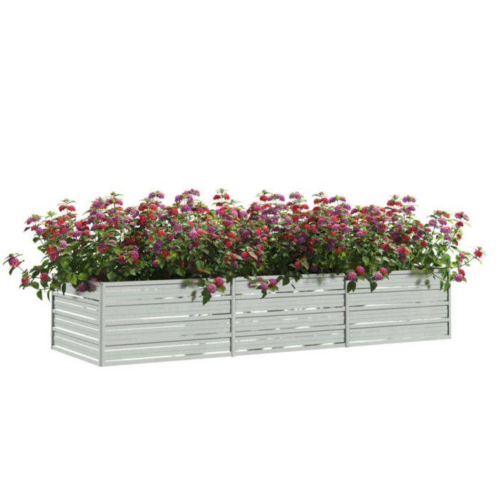VidaXL Raised Garden Bed Planter Flower Box Plant Pot Planting Bed Balcony Outdoor 240x80x45 Cm Steel 316888