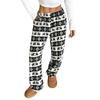 Women Pajama Pants Plush Sleep Pants Soft Elastic Waist Pajama Bottoms Patterned Pants With 2 Pockets