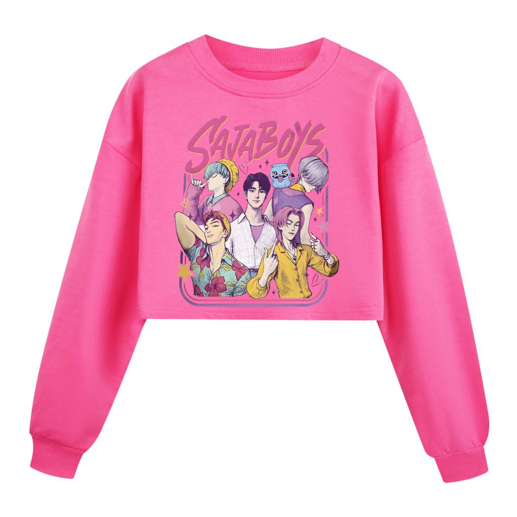 

Kids Girls Anime Cartoon POP Singer Super Star Mira Rumi Zoey Saja Boys Printed Casual Long Sleeves Round Neck Sweatshirt Top 170Cm