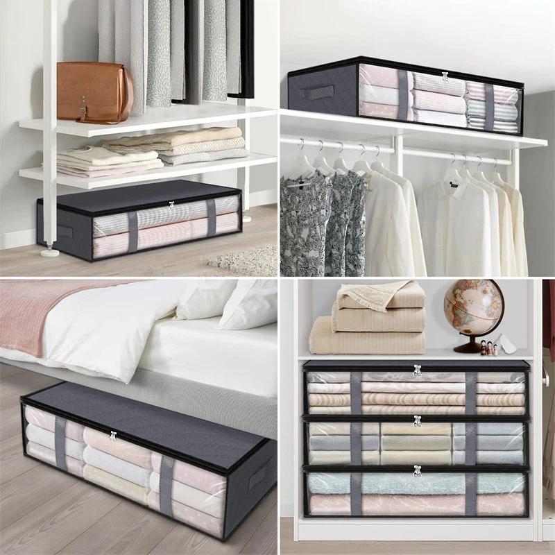 1/3/5 STÜCK Kleideraufbewahrungstasche Deckenverpackungstasche Faltbare Vliesstoff-Aufbewahrungstasche Unterbett-Kleiderorganizer Staubdichte Aufbewahrungstasche