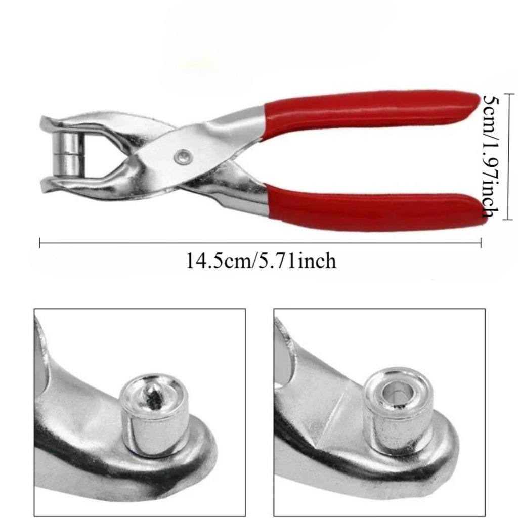 1 Set 4mm Eyelet Setter Puncher Kit Leather Hole Plier Buckle Fixation Sewing Tool Watchband Strap Household Leathercraft Accessories