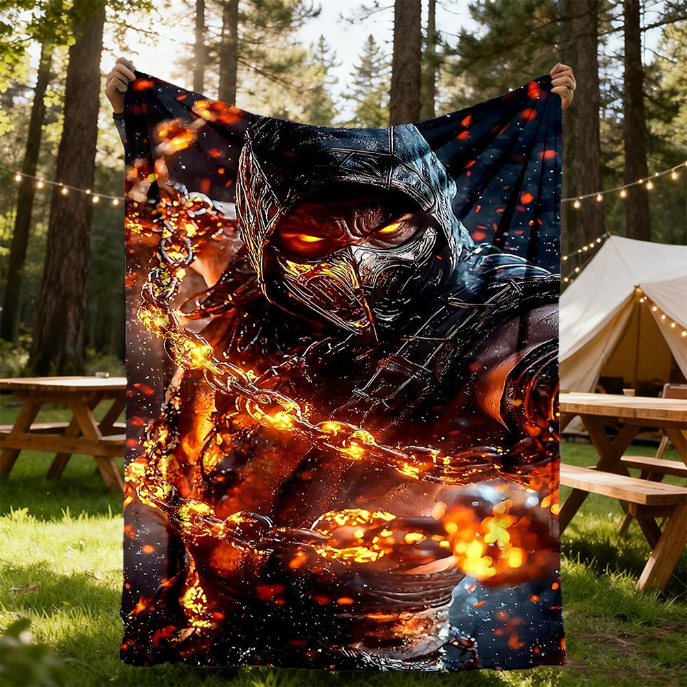 1PC Mortal Kombat Outdoor Blanket Lightweight Flannel, Soft & Warm, All-Season, Outdoor, Camping, Living Room, Office, L1106008