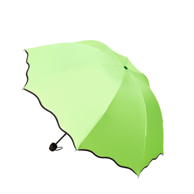 

Automatic UV Three-Fold Umbrella - Black Glue Sun/Rain Protection with Printed Logo