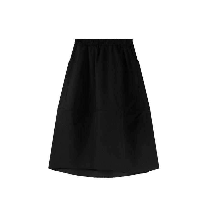 

Ai Yuan Plus Size 2025 Winter Korean Tulip Hem Skirt for Women, Elastic Waist, Style W-257 3XL чёрный