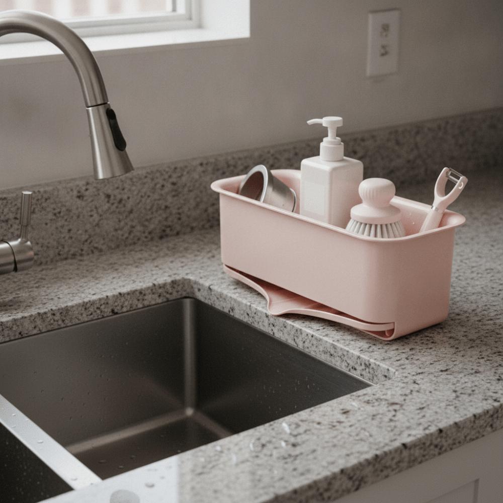 Wall-mounted Kitchen Sink Sponge Holder Ventilated Sponge Storage Box  Kitchen Counter-top