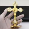 Golden Cross Ornaments Metal Statues Enamel Ornaments Creative Handicrafts Desktop Decor Office Decor Jesus Cross Icon