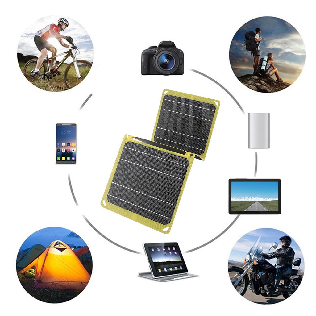 Solar Panel 21W 5v 9v 12v Output Dual USB Portable Waterproof Monocrystalline Silicon Solar Panel for Camping Traveling Fishing