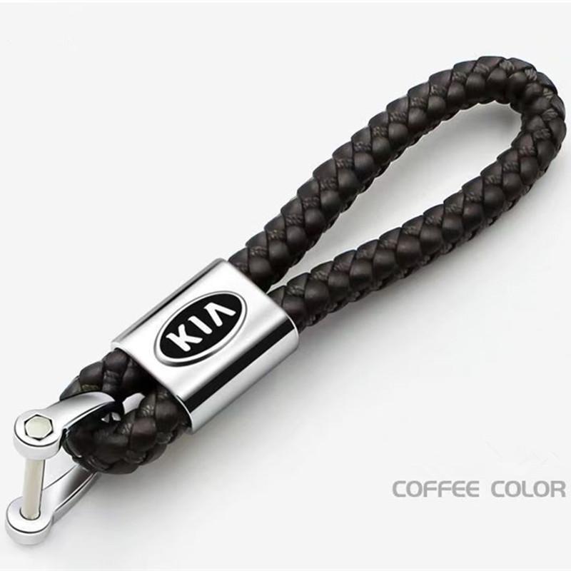 UQQV8 For Kia Rio Ceed Sportage Cerato Soul Picanto Metal/Leather Car Styling Keychain Accesspries key ring auto styling car decor