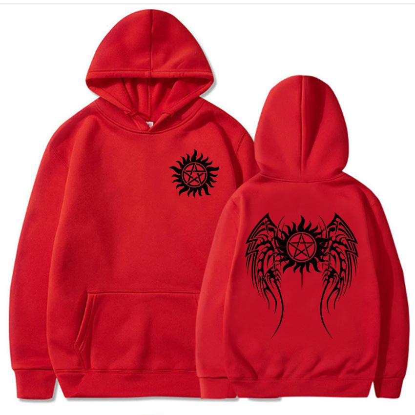 Men Clothes Supernaturall Winchester Bros Hoodies Long Sleeve Winter Hooded Pullovers Graphic Printing Sweatshirt Streetwear