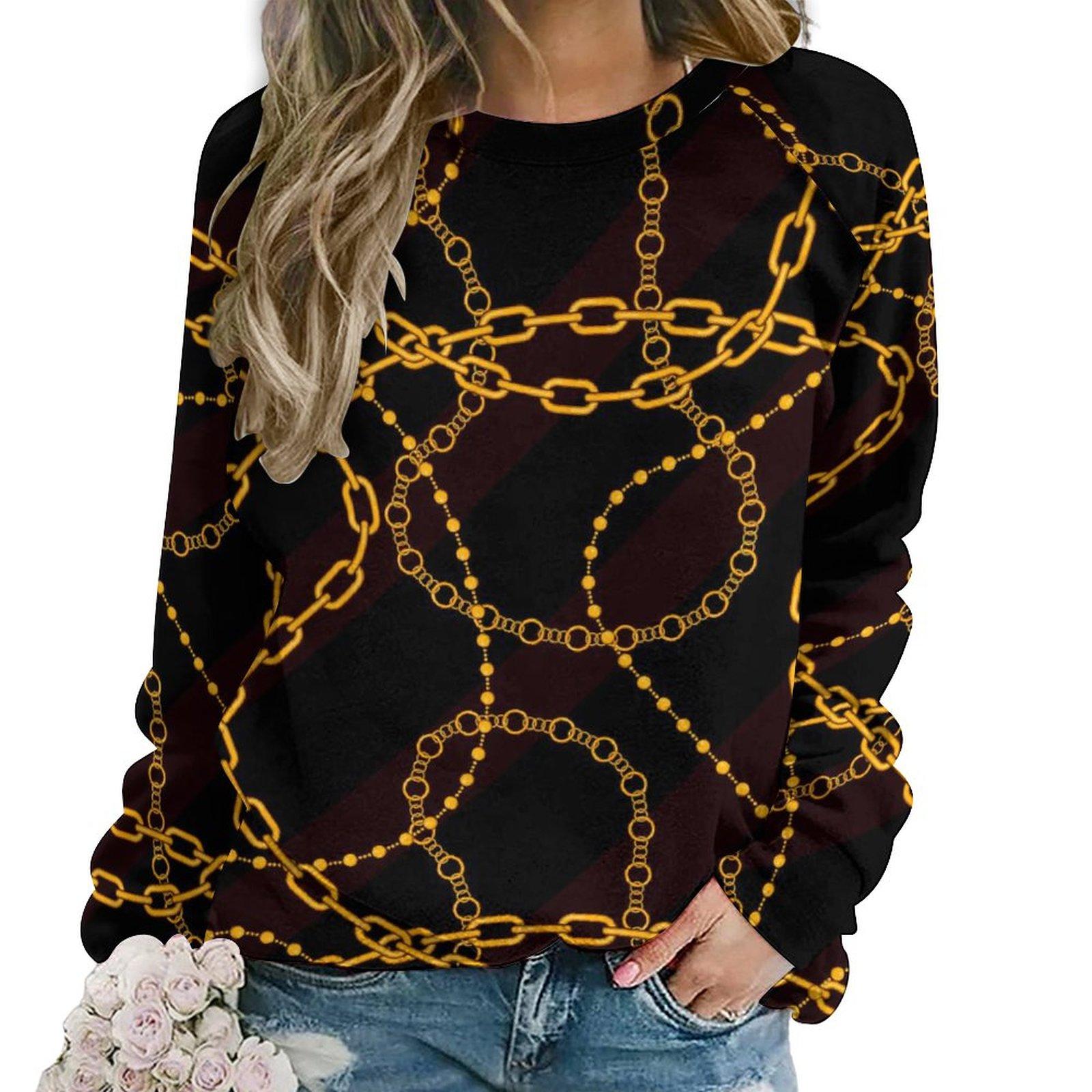 Золотые цепи и ремни толстовки леопардовый гепард хип-хоп большой — фото 15