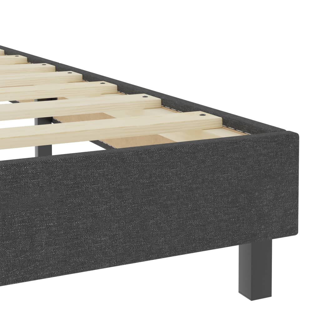 Box Spring Bed Dark Grey Fabric 200 x 200 cm