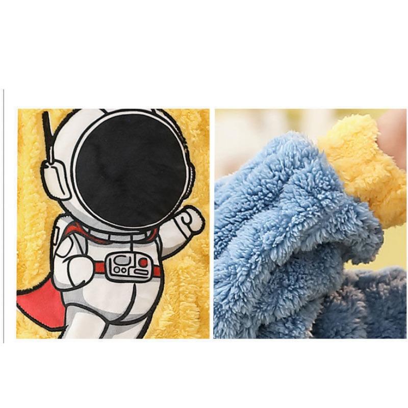Pigiama invernale in flanella per ragazzi, a maniche lunghe, con pantaloni, in peluche corallo, con simpatici cartoni animati, comodo set pigiama per la casa