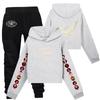 Children's Casual Fashion Hooded Pullover, Printed Loose Hoodie And Casual Pants Two-piece Set