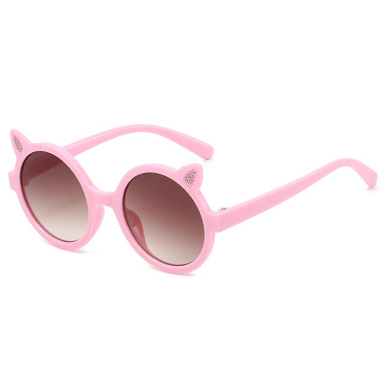 New Kids Sunglasses Cute Cat Ears Round Sun Glasses Simple Sweet Boys Girls Eyeglasses  Fashion Trend Children Sunglasses Uv400
