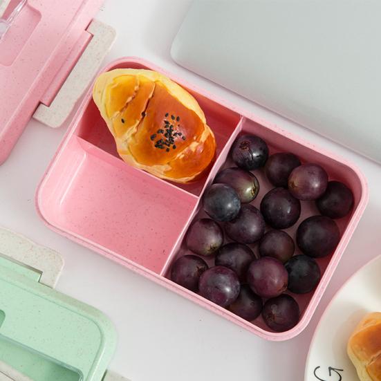 

Полезные гладкие края для хранения посуды, устойчивая к защемлению, коробка для бенто для студентов, офисных работников с вилкой, школьные принадлежности, коробка для бенто