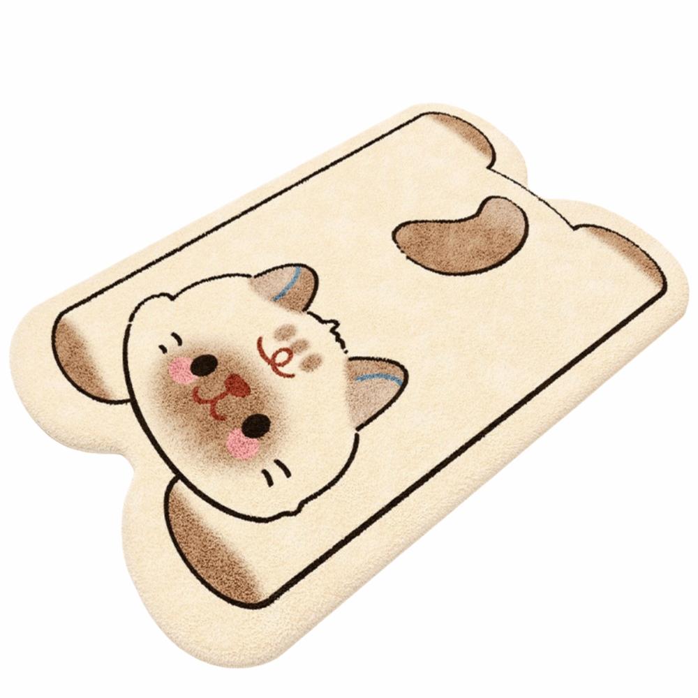 Animal Theme Material Bathroom Floor Mat Thickened Cartoon Design Foot Mat Non-Slip Irregular Shaped Toilet Carpet Bathroom Use
