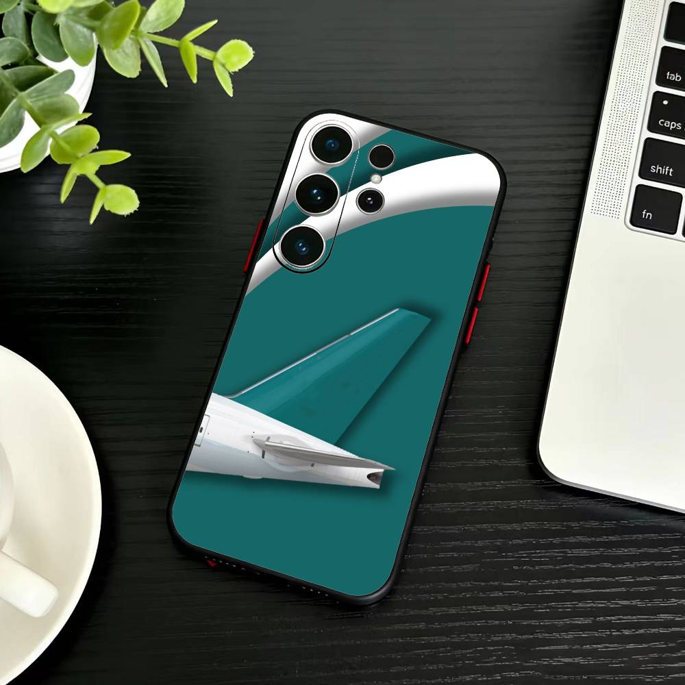 Airplane Pattern  Phone Case For Samsung S26,S25,S24,S23,S22,S30,S21,Ultra,Plus,FE 5G Black Soft Cover