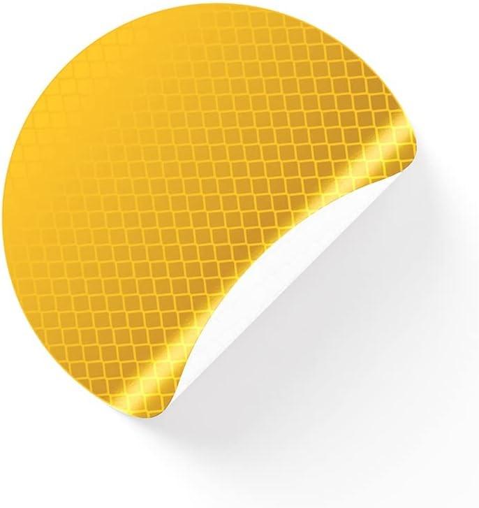Round reflective stickers 4 pcs, diameter 88mm Yellow