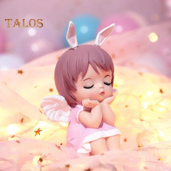 Engelsmädchen-Statue, Hasenohren, Kuchendekoration, Vinyl, neuartige Cartoon-Engelsmädchen-Statue, Tischdekoration, Heimbedarf