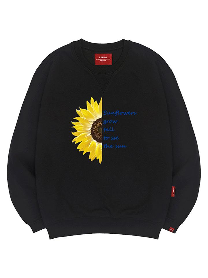 Ellamo Half Sunflower Sweatshirt Unisex Plus Size S~4Xl (Type A)