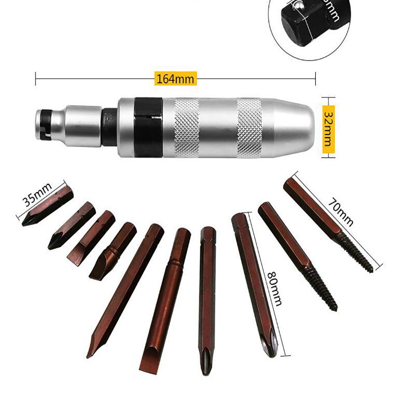 Buy Reversible Impact Driver Screwdriver Bit Set Repair Tools Disengage