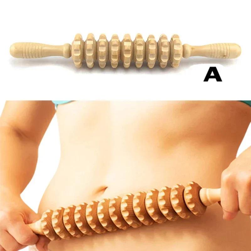 Natural Beech Wooden Neck Shoulder Back Massager Scrape Wood Guasha Stick for Massage Gouache Therapy SPA Beauty Salon Health